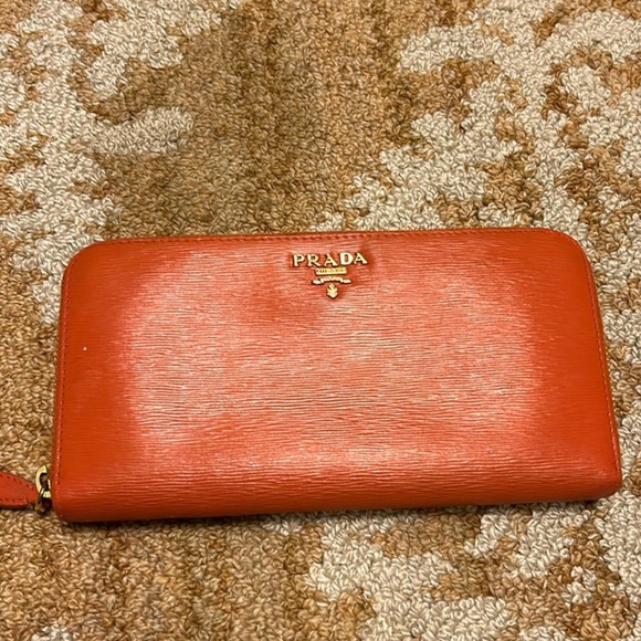 Prada wallet authentic vintage long orange wallet - Picture 3 of 13